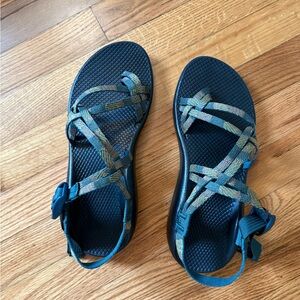 Chaco Women's Teal and Multi Plaid Sandals (2 Pair)